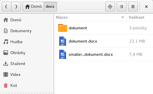 Folder with docx files